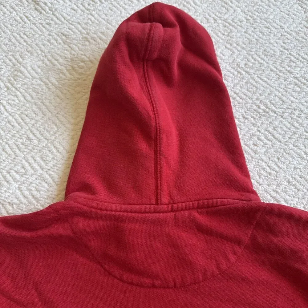 Vintage Nike Hoodie Men Medium Red Sweatshirt Sweater Big Center Swoosh Y2K 00s